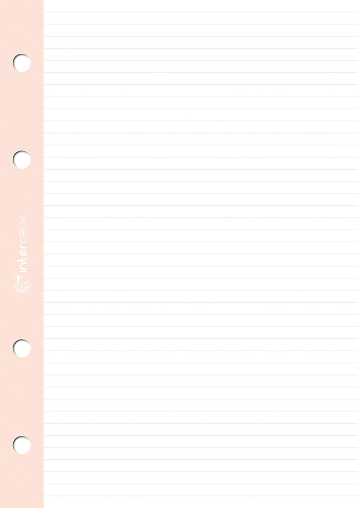 Wkład do segregatora A4, linia, kolorowy margines, 50 kartek, Interdruk